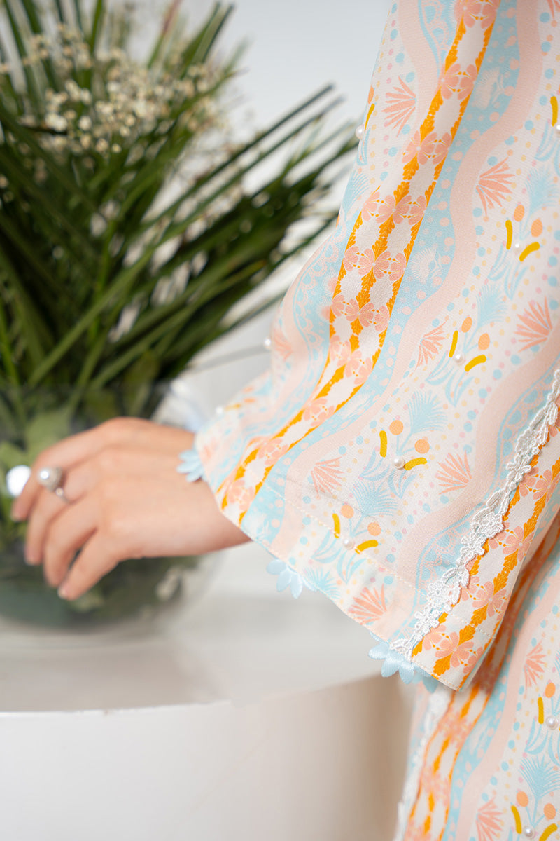 Pastel Embroidered Crepe Silk Salwar Kameez (2-Piece) - Image 8