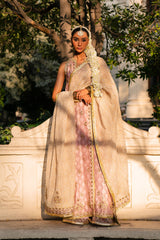 Blush Pink Embroidered Silk-Blend Anarkali Dress (2-Piece) - Image 3