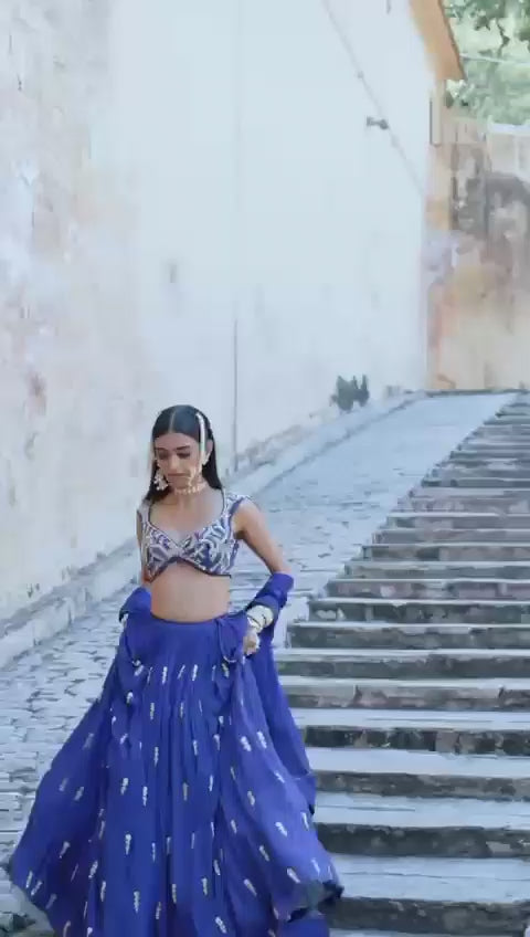 Pakistani Peach Embroidered Silk Floor-Length Anarkali (2-Piece) - Image 7