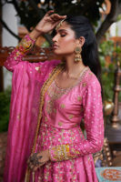 Taffy Pink Zardozi Silk Anarkali Dress (2-Piece) - Image 4