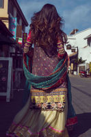 Pakistani Pink Kaamdani Silk-Blend Angrakha Dress (3-Piece) - Image 4