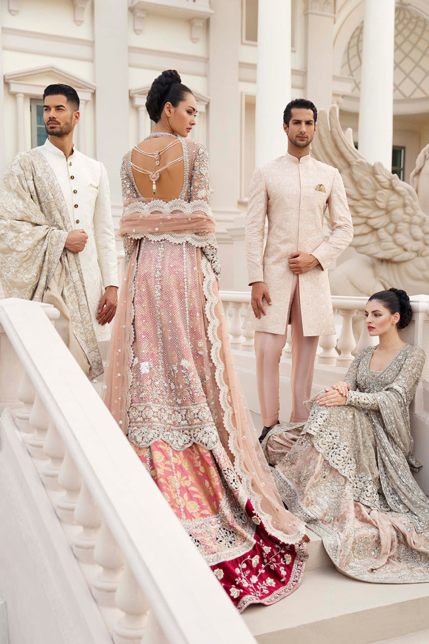 Blush Hath Ari Raw Silk Achkan Sherwani (2-Piece) - Image 2