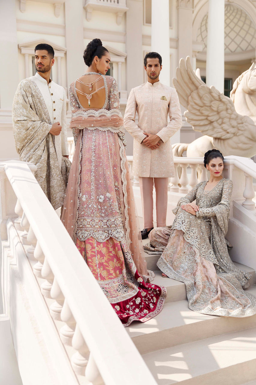 Blush Hath Ari Raw Silk Achkan Sherwani (2-Piece) - Image 3