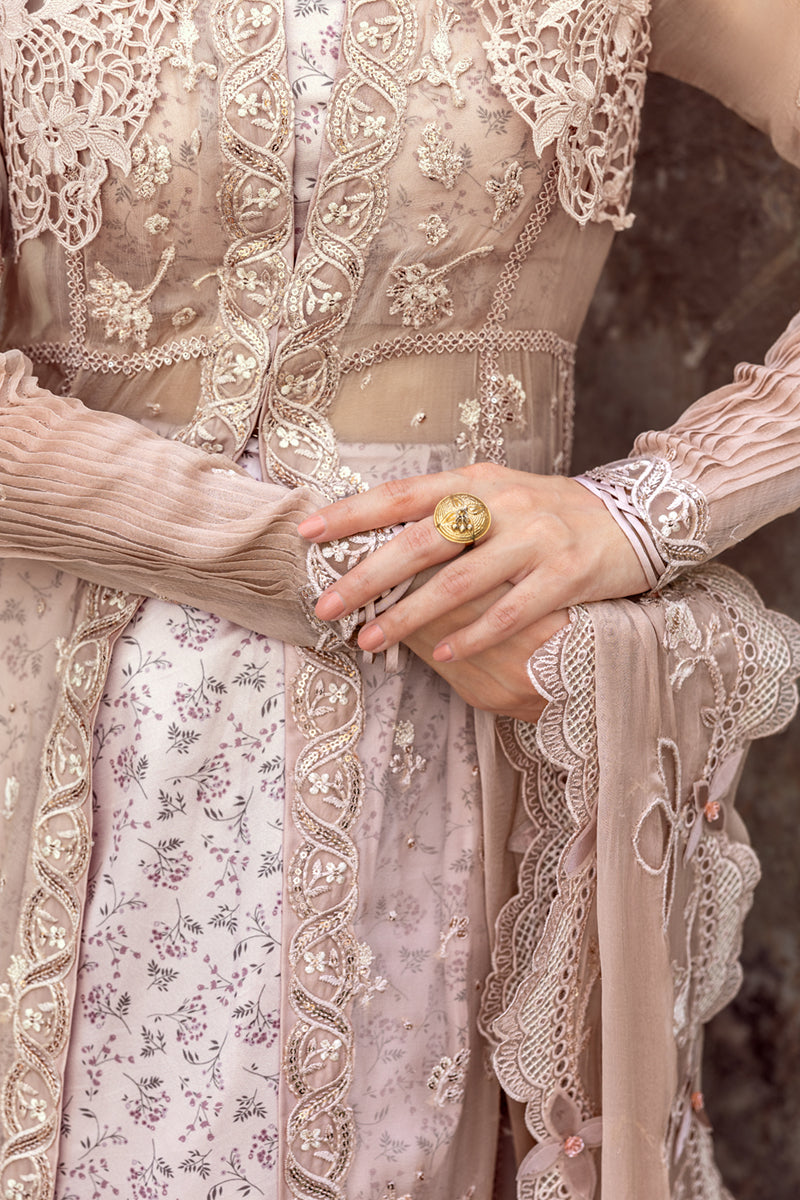 Pakistani Blush Chikankari Embroidered Chiffon Anarkali Dress (3-Piece) - Image 10