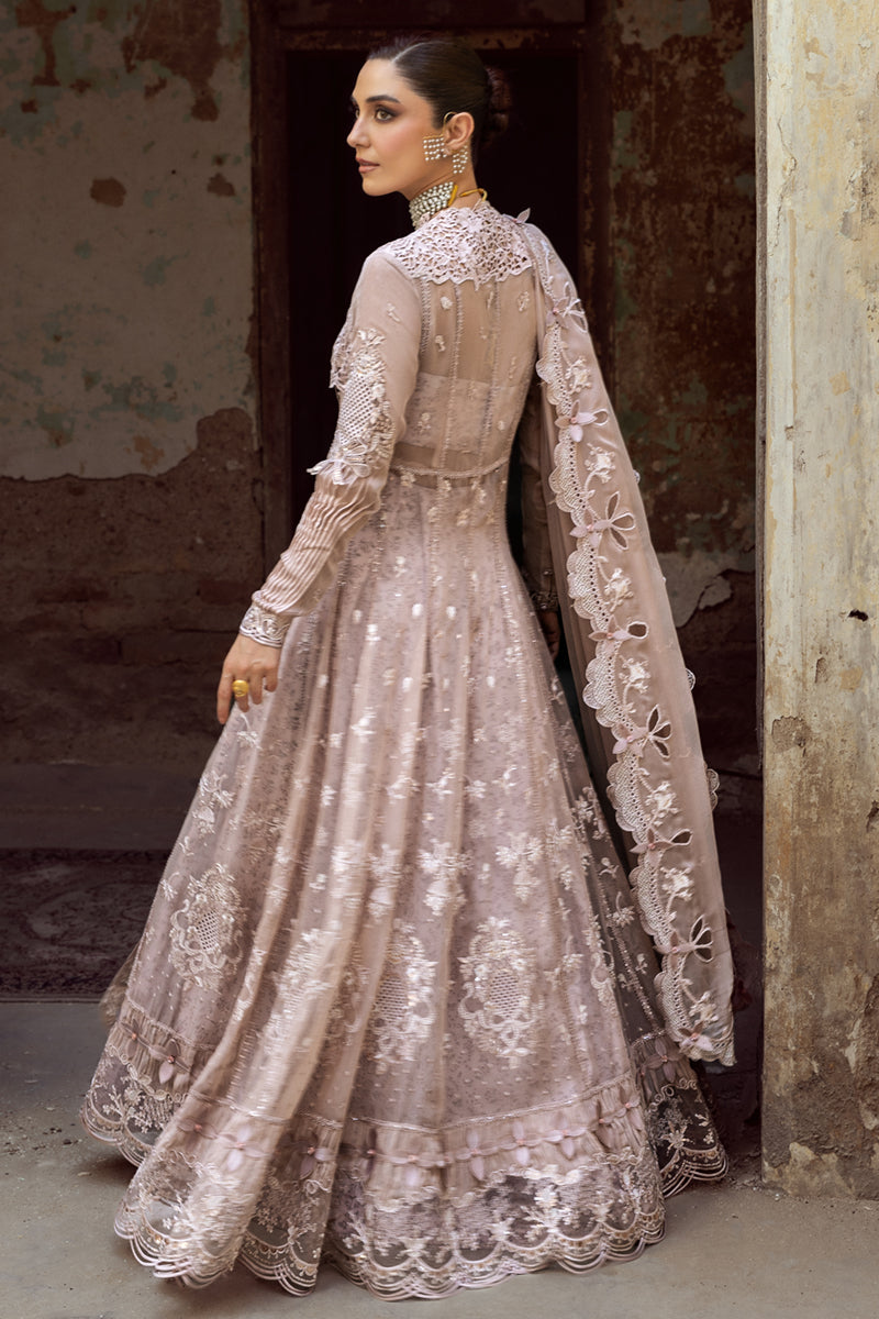 Pakistani Blush Chikankari Embroidered Chiffon Anarkali Dress (3-Piece) - Image 11
