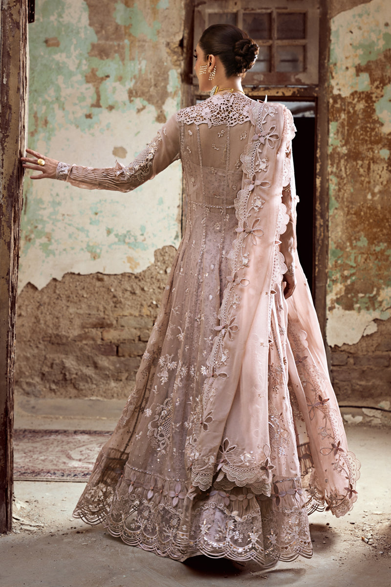Pakistani Blush Chikankari Embroidered Chiffon Anarkali Dress (3-Piece) - Image 2