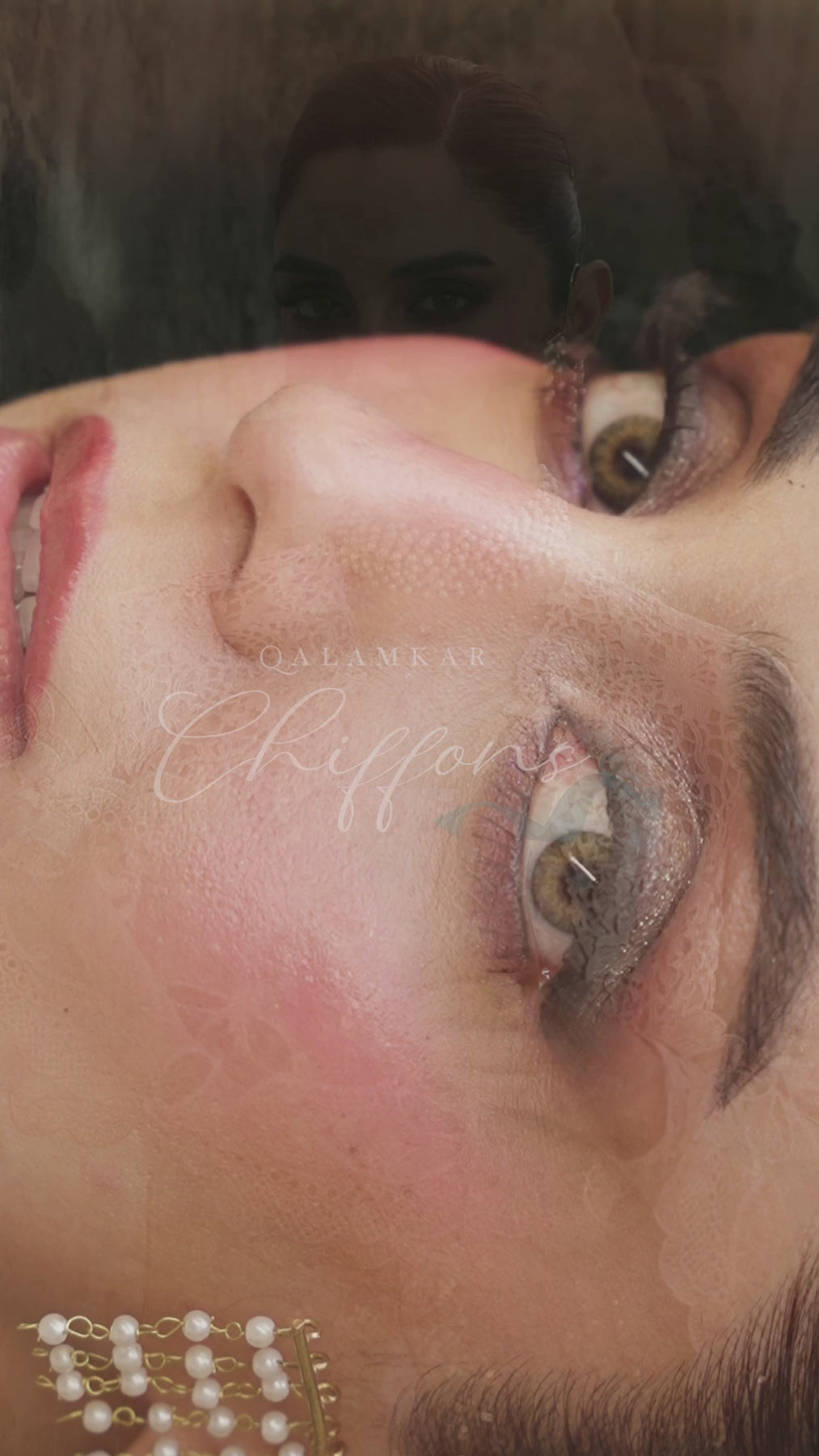 Pakistani Blush Chikankari Embroidered Chiffon Anarkali Dress (3-Piece) - Image 3