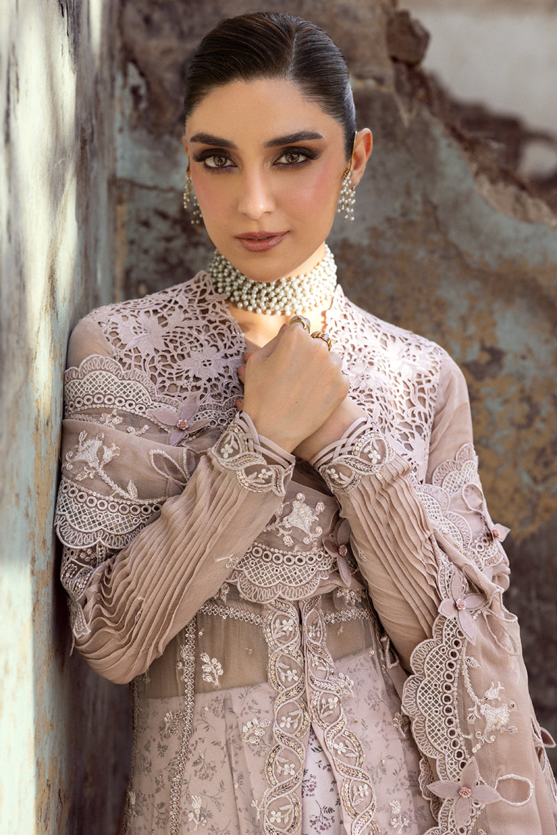 Pakistani Blush Chikankari Embroidered Chiffon Anarkali Dress (3-Piece) - Image 6