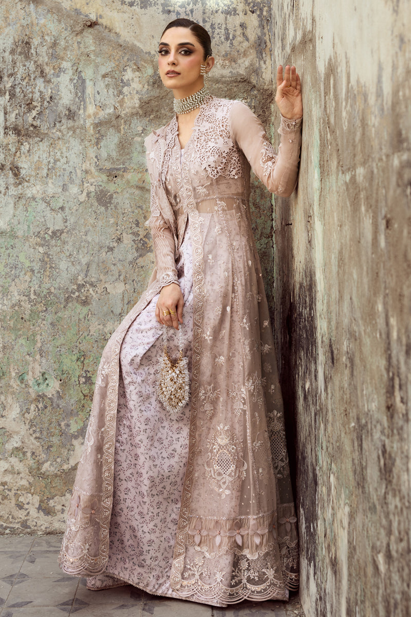 Pakistani Blush Chikankari Embroidered Chiffon Anarkali Dress (3-Piece) - Image 9