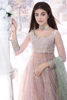 Pakistani Blush Pink Embellished Net Anarkali Dress (2-Piece) - Image 5