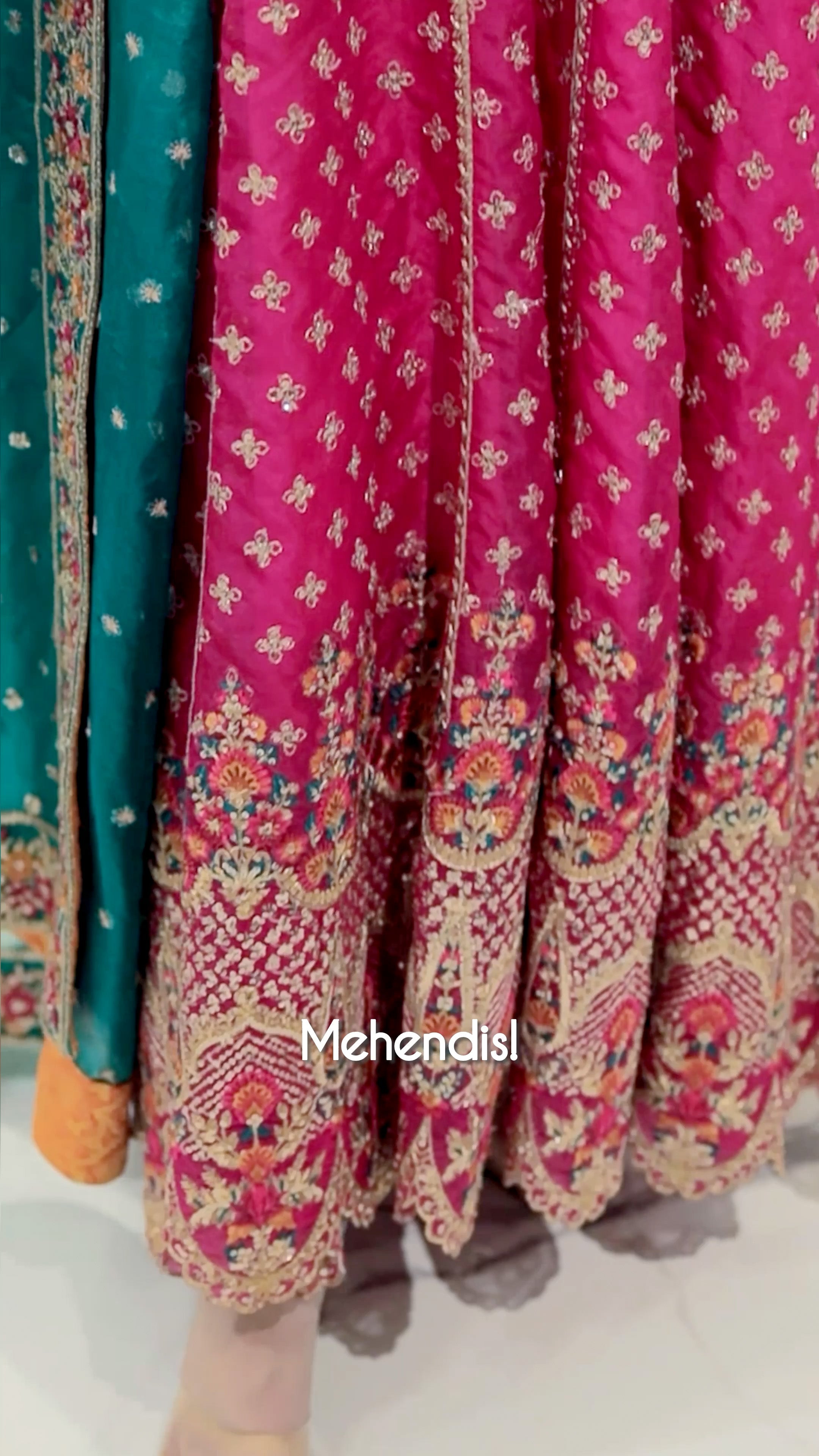 Fuchsia Pink Embroidered Georgette Anarkali Dress (2-Piece) - Image 7