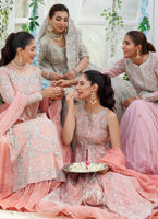 Coral Hand-Embellished Net Kalidaar Dress (2-Piece) - Image 10