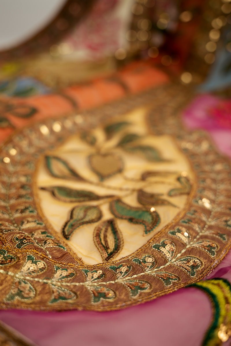 Light Pink Embroidered Net Anarkali Dress (3-Piece) - Image 5