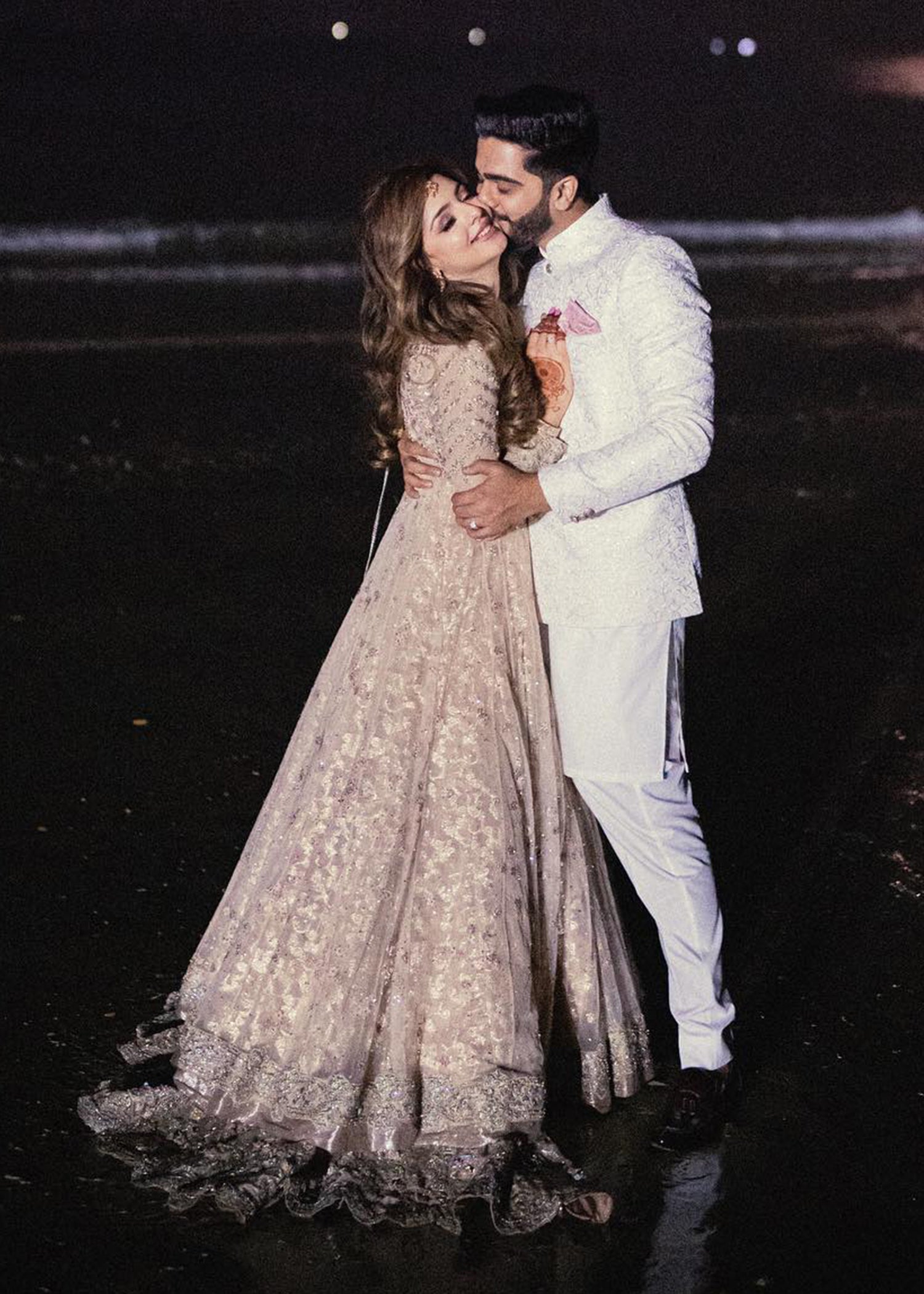 Blush Pink Embellished Net Anarkali Dress (2-Piece) - Image 3