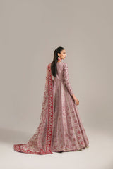 Pakistani Dusty Pink Embroidered Organza Anarkali Dress (2-Piece) - Image 4