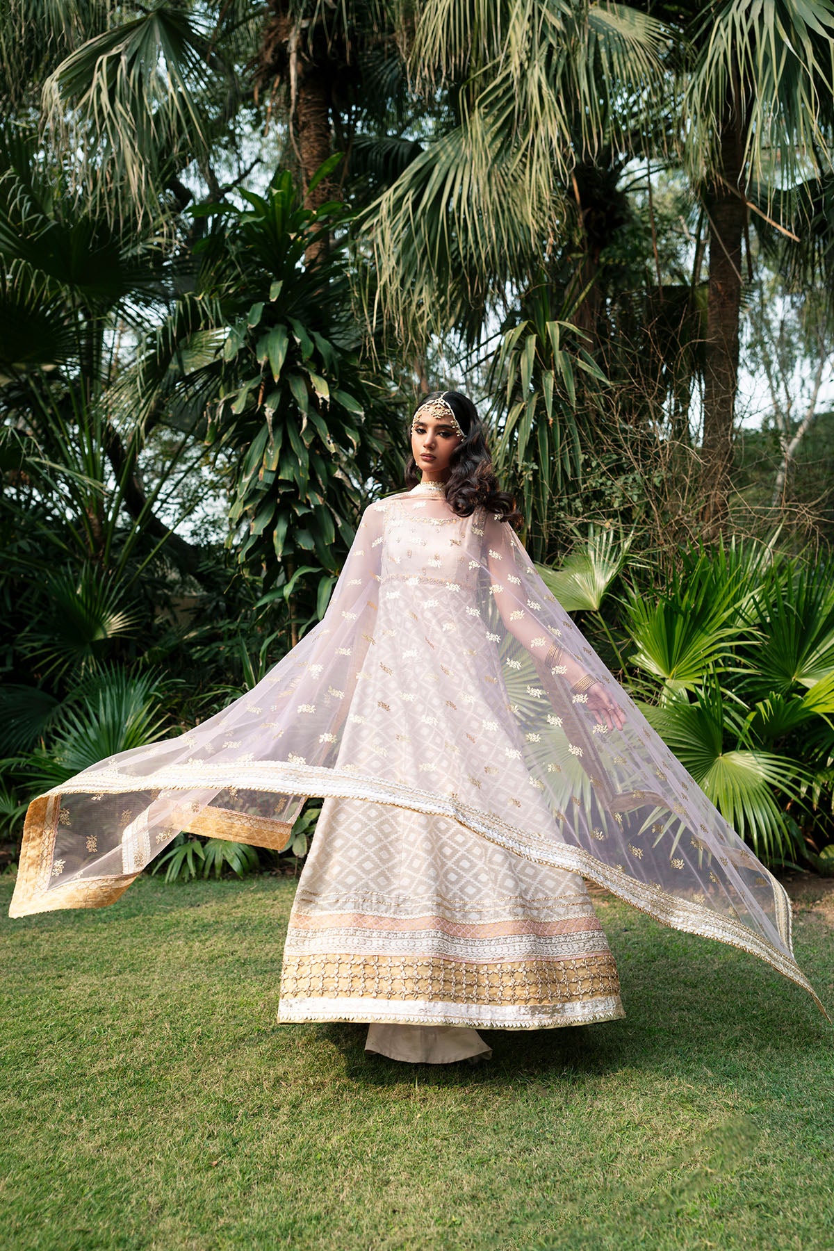 Pakistani Soft Pink Embroidered Silk-Blend Anarkali Dress (2-Piece) - Image 1