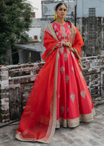 Indian Deep Pink Embroidered Silk Anarkali Dress (2-Piece) - Image 4