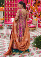 Deep Pink & Royal Purple Embellished Kataan Angrakha (3-Piece) - Image 5