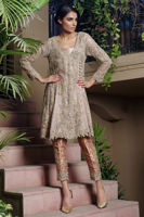 Pakistani Tea Pink Embellished Angarkha (3-Piece) - Image 2