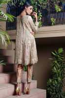 Pakistani Tea Pink Embellished Angarkha (3-Piece) - Image 3