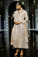 Powder Pink Zardozi Shimmery Chiffon Angrakha (3-Piece) - Image 3