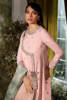 Powder Pink Embroidered Georgette Angrakha (3-Piece) - Image 4