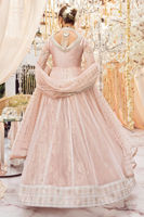 Blush Pink Zardozi Net Angrakha Dress (3-Piece) - Image 5