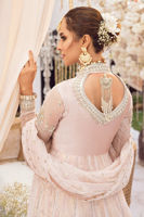 Blush Pink Zardozi Net Angrakha Dress (3-Piece) - Image 6