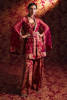 Pakistani Fuchsia Hand-Embellished Organza & Silk Wrap Set (2-Piece) - Image 2