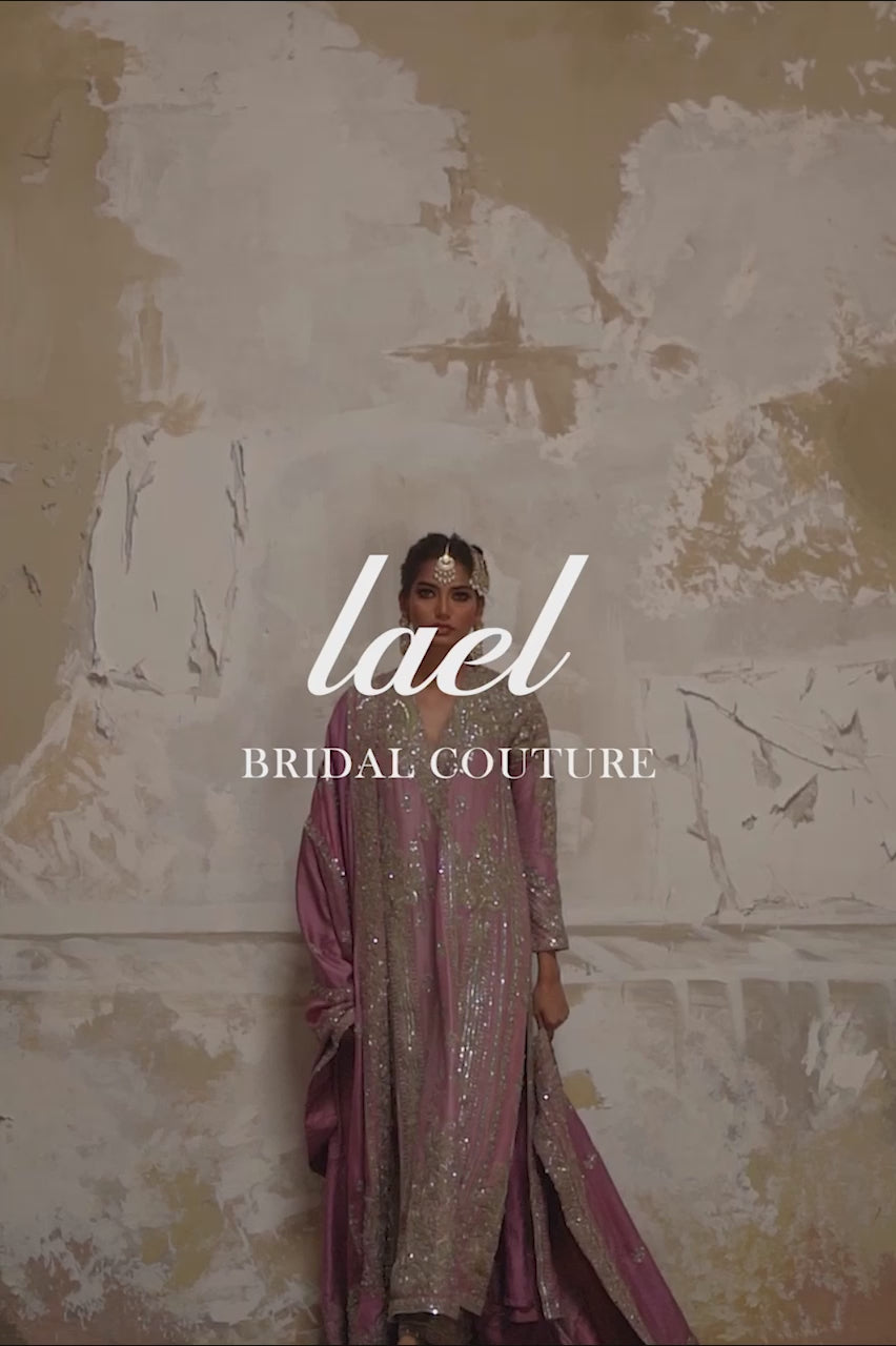 Soft Pink Marori Gota Zardozi Raw Silk Chogha (3-Piece) - Image 9