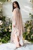 Pakistani Peach Swarovski Embroidered Organza Cape Dress (2-Piece) - Image 10