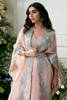 Pakistani Peach Swarovski Embroidered Organza Cape Dress (2-Piece) - Image 7