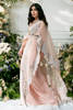 Pakistani Peach Swarovski Embroidered Organza Cape Dress (2-Piece) - Image 9