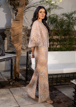 Soft Pink Embroidered Organza Cape & Rawsilk Pants (2-Piece) - Image 3