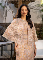 Soft Pink Embroidered Organza Cape & Rawsilk Pants (2-Piece) - Image 5