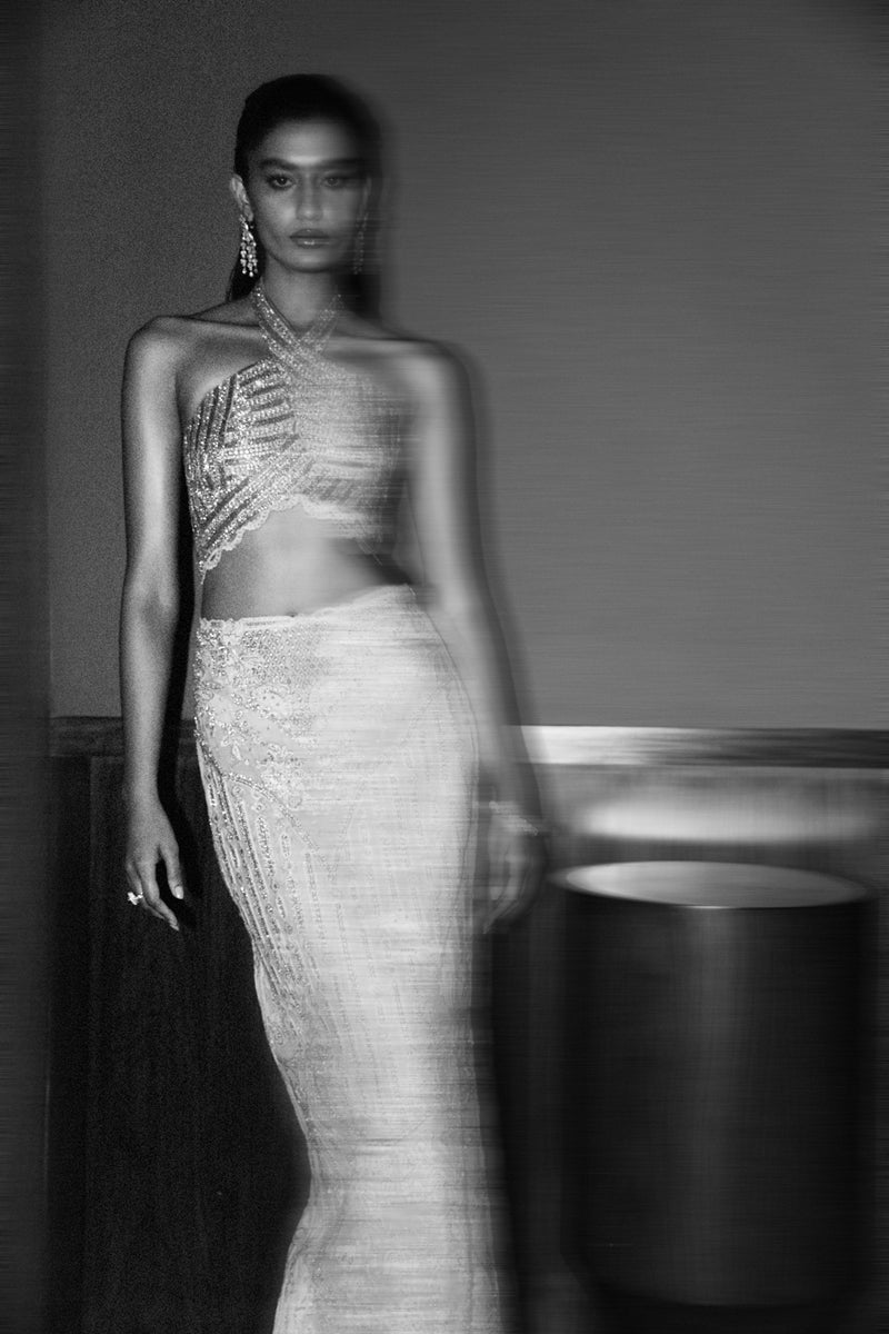 Pakistani Powder Pink Embellished Silk-Blend Cape Dress (3-Piece) - Image 4