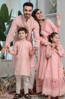 Powder Pink Schiffli Cotton Embroidered Kurta (2-Piece) - Image 6