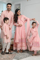 Powder Pink Schiffli Cotton Embroidered Kurta (2-Piece) - Image 8
