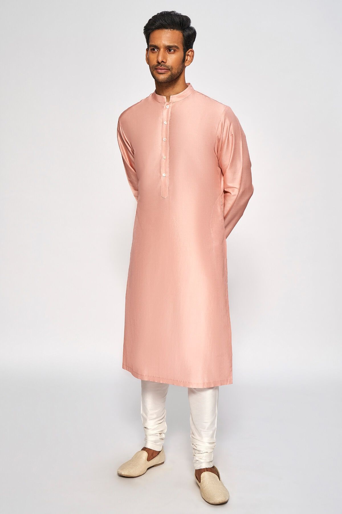 Pink Silk Straight-Cut Kurta (2-Piece) - Image 1