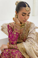 Pakistani Magenta Zardozi Brocade Gharara Set (3-Piece) - Image 6