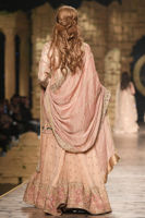 Peach Embroidered Chiffon Gharara Set (3-Piece) - Image 4