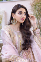 Pakistani Pink Gota-Embellished Chiffon Gharara (3-Piece) - Image 10