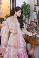 Pakistani Pink Gota-Embellished Chiffon Gharara (3-Piece) - Image 6