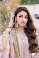 Pakistani Pink Gota-Embellished Chiffon Gharara (3-Piece) - Image 8