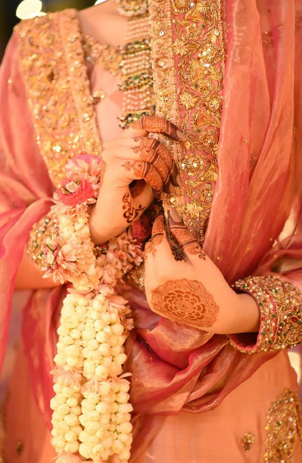 Rose Pink Dabka & Stone Khimkhaab Gharara (3-Piece) - Image 4