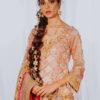 Pakistani Blush Pink Gota Embroidered Organza Gharara (3-Piece) - Image 4