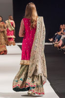 Pakistani Pink Pitta Work Organza Gharara (3-Piece) - Image 4