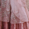 Rosy Pink Embellished Organza Gharara Set (3-Piece) - Image 4