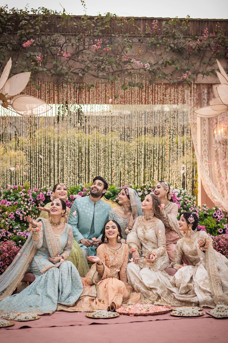 Peach Hand-Embellished Raw Silk Farshi Gharara (3-Piece) - Image 7