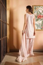 Pastel Pink Handworked Silk Gharara (3-Piece) - Image 3